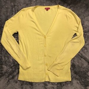 Merona Yellow Long Sleeved Button Sweater